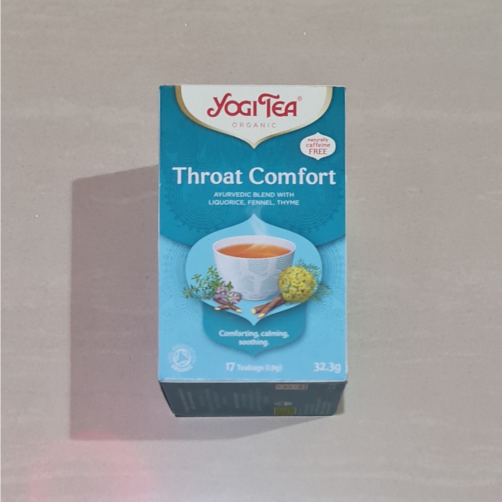 Yogi Tea Organic Throat Comfort Ayurdevic Blend Herbal Tea 17 x 1.9 Gram