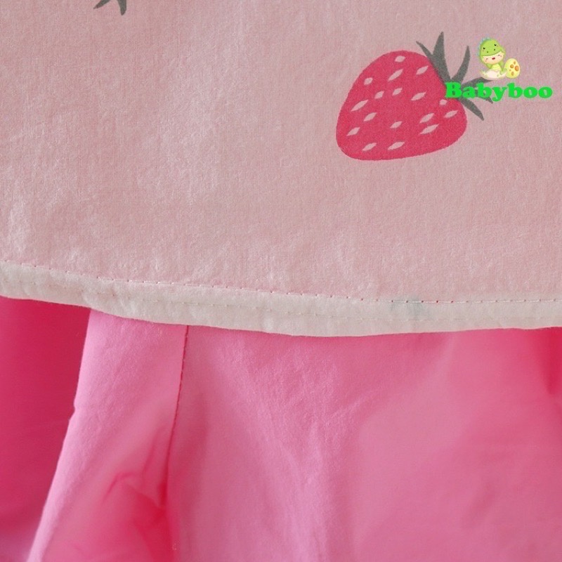 Setelan Baju Anak / Pakaian Lengan Pendek Anak Perempuan Motif Strawberry