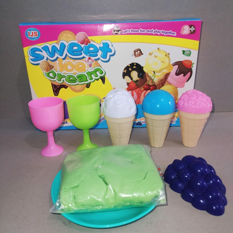 Mainan Anak Magic Sand Sweet Ice Cream / Mainan Pasir Ajaib Pasir Kinetik Es Krim