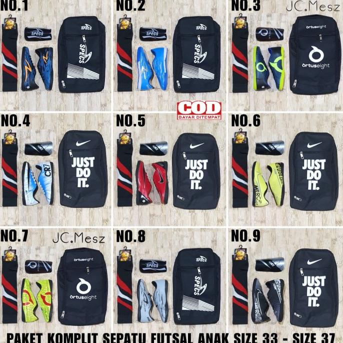 Sale Paket Komplit Sepatu Futsal Anak Lengkap Dengan Tas Dekker Kaoskaki - Paling Dicari