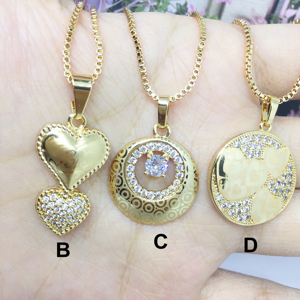 Kalung Xuping Love Kecil Batu Putih Lapis Emas Gold - BN239