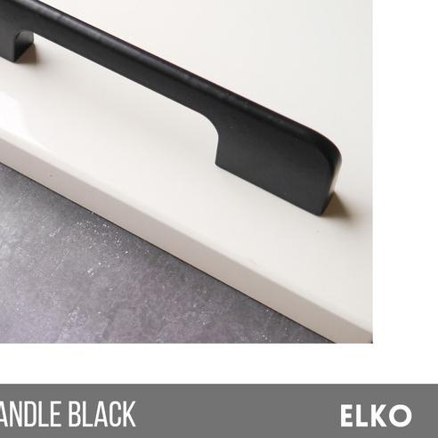 B17 Pull Bar Handle Black | Tarikan Laci Hitam | Gagang Pintu Lemari - Hitam, 128/14.8cm