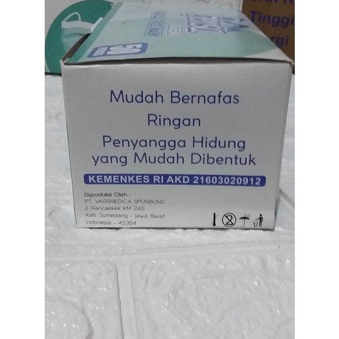 Masker Earloop  tali kuping Surgical Sensa 3ply masker medis kemenkes AKD ISI 50 PCS