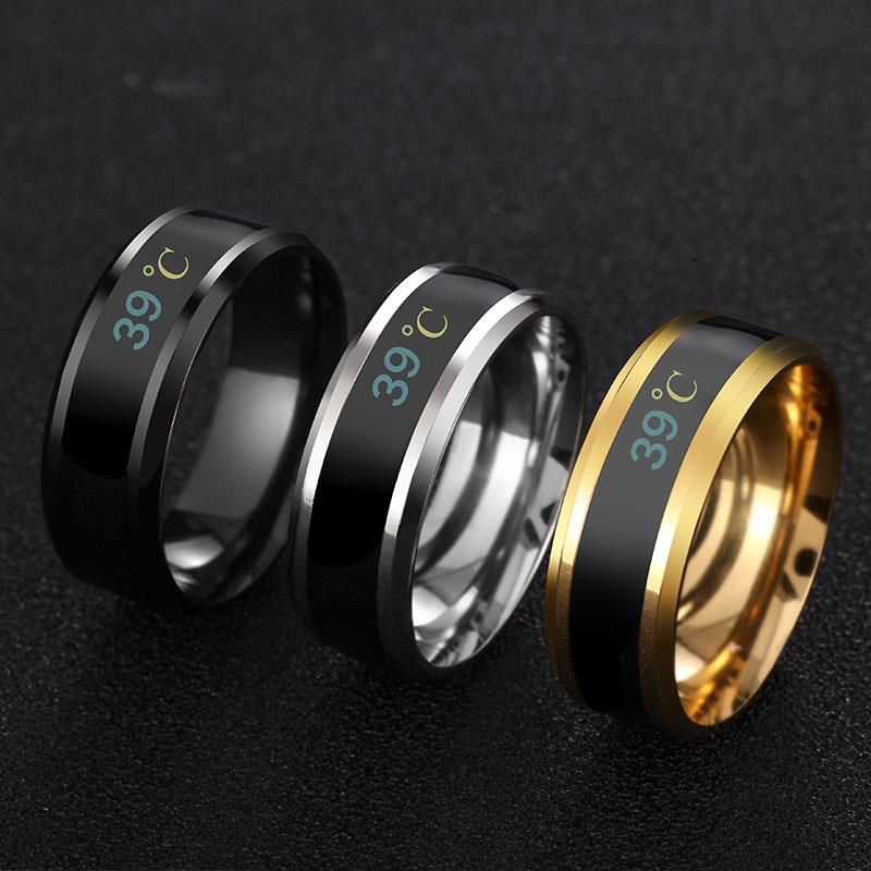 CINCIN TERMOMETER TITANIUM PENGUKUR SUHU BADAN PRIA WANITA STAINLEESSTEEL