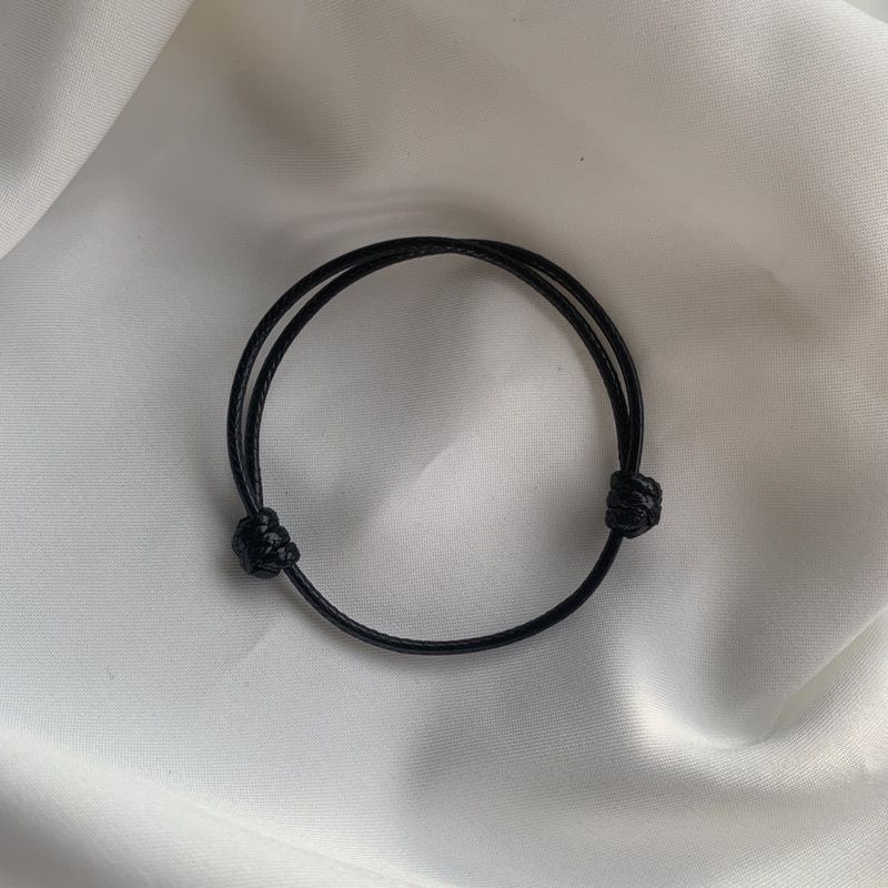 GELANG TALI KOREA POLOS HITAM