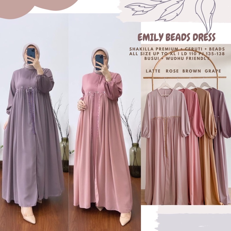 Emilly Beads Dress Ld 110/Dress Payet Jumbo/Dress Payet Kondangan/Dress Maternity/Dress Sage