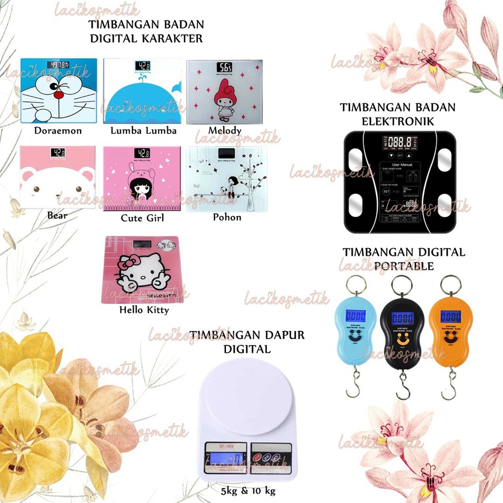 ✨LACIKOSME✨ TIMBANGAN BADAN KARAKTER /TIMBANGAN TOUCHSCREEN LCD/TIMBANGAN DAPUR/GANTUNG DIGITAL