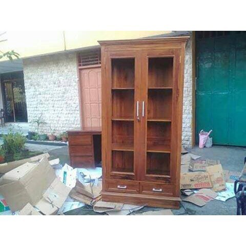 Lemari hias pintu 2 jati jepara