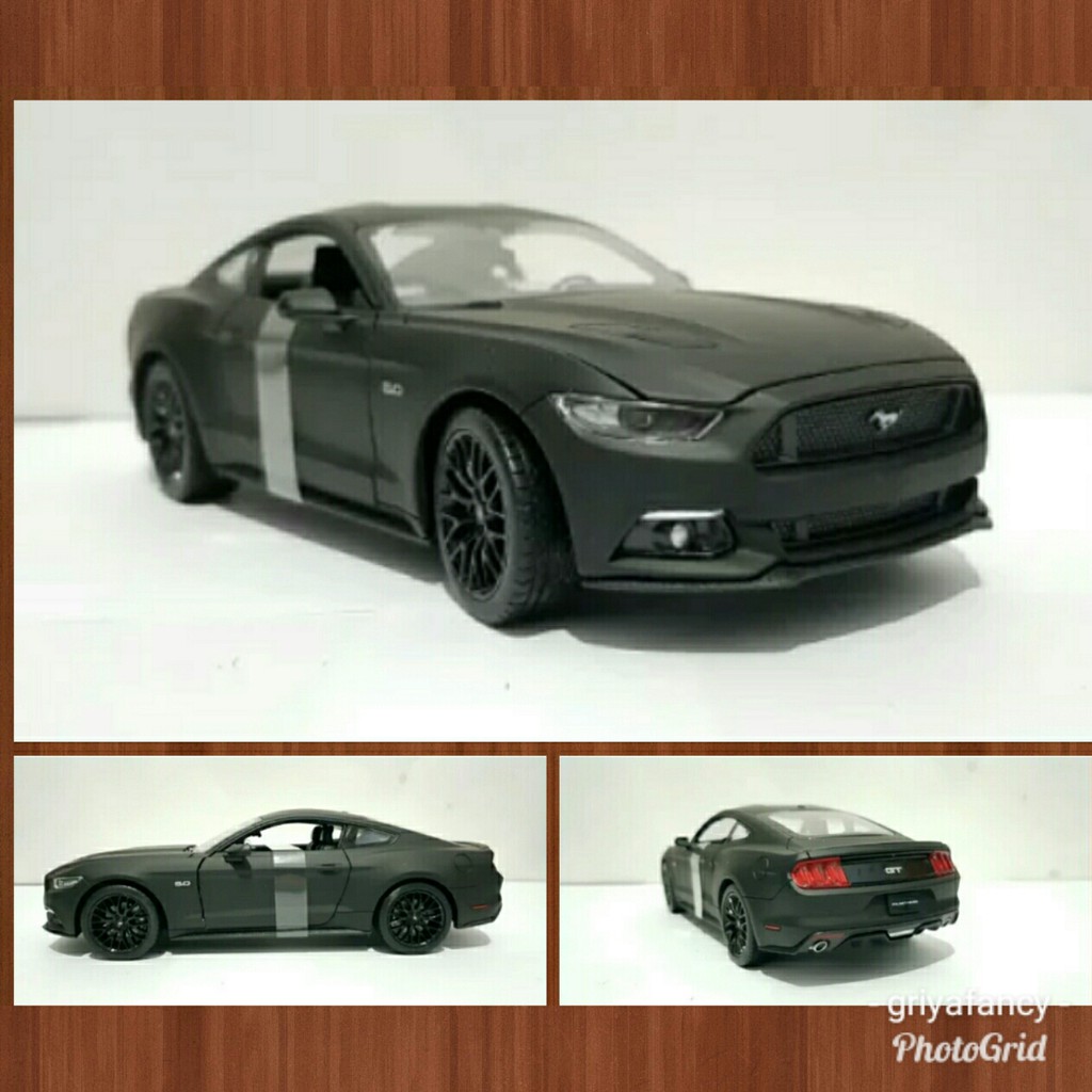 Diecast Welly Nex Skala 24 Black Matte Ford Mustang GT Matte Edition