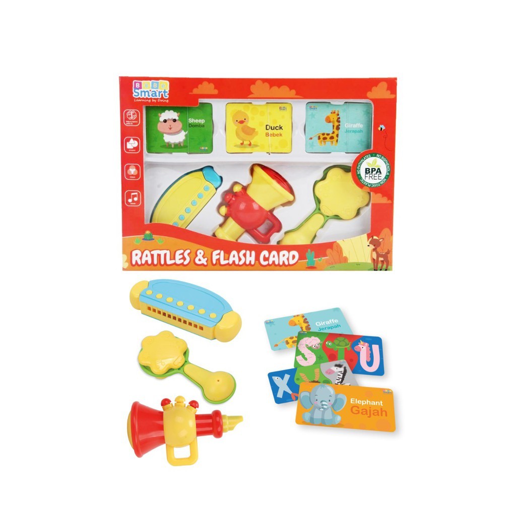 Bebe Smart Rattles and Flash Card Mainan Gigitan Bayi