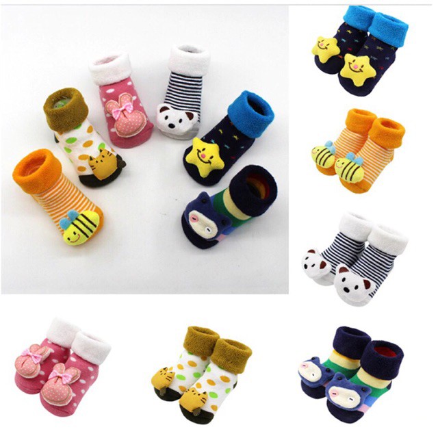 Kaos Kaki anak Bayi BONEKA cute animal 3d lucu import boy girl anti slip baby kids socks prewalker sepatu bayi