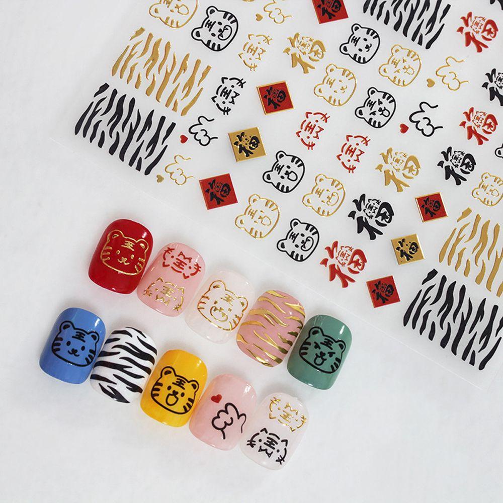 Mxbeauty Stiker Kuku Motif Kartun Mahjong Untuk Nail Art|Dekorasi Kuku Dengan Perekat