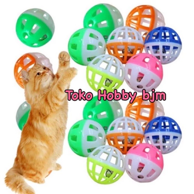 Bola kerincing mainan kucing cat toys ball toy gigit gigitan dog pet teaser kitten anak kiten puppy