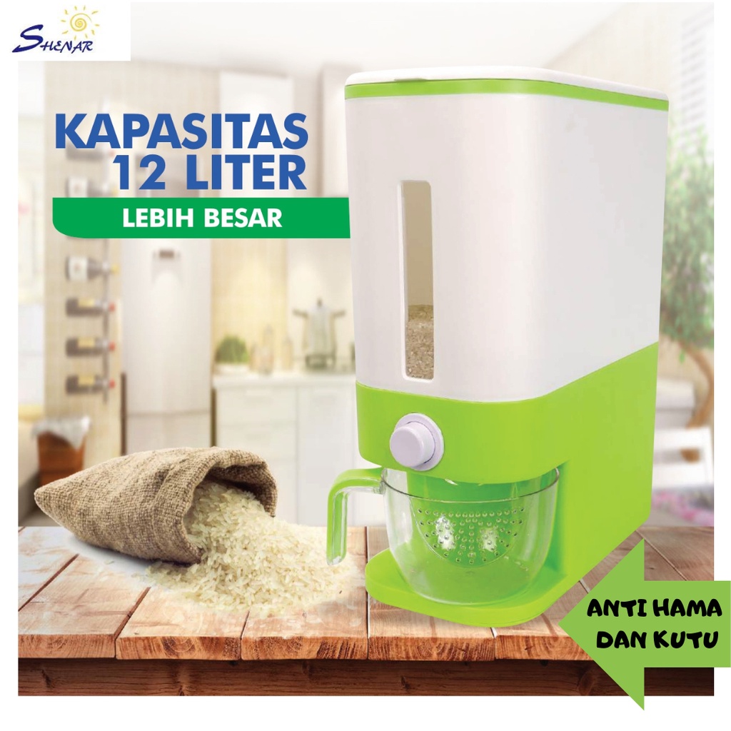 COD- DISPENSER BERAS OTOMATIS TERBARU FREE CANGKIR ANTI HAMA DISPENSER BOX 12 LITER|RICE BOX ANTI HAMA |dispenser beras dengan wadah penyaring air cuci beras