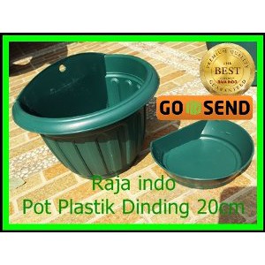 Pot Dinding Pt 20cm Hijau Pot Bunga Tempel Pagar 20 Cm Pot Tanaman Hias Wall Flower Pot - Grosir Po