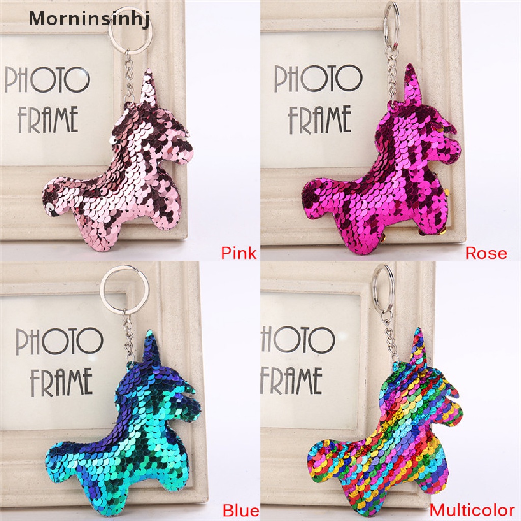 Mornin Unicorn Sequin Gantungan Kunci Tas Aksesoris Handbag Liontin Horse Keyring id