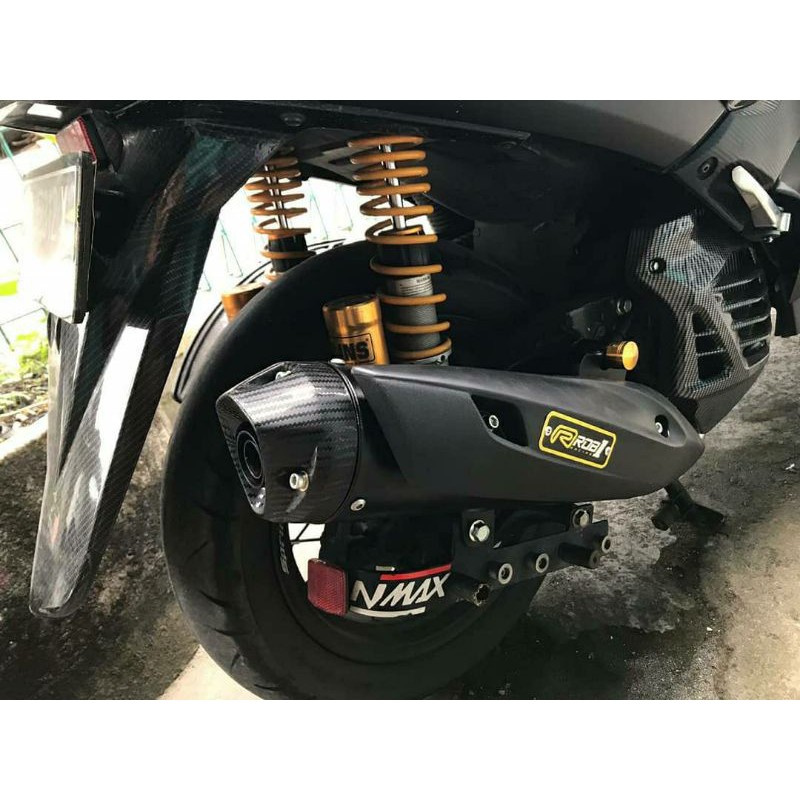 knalpot nmax rob1 cup V black leher stainless Original - limited edition