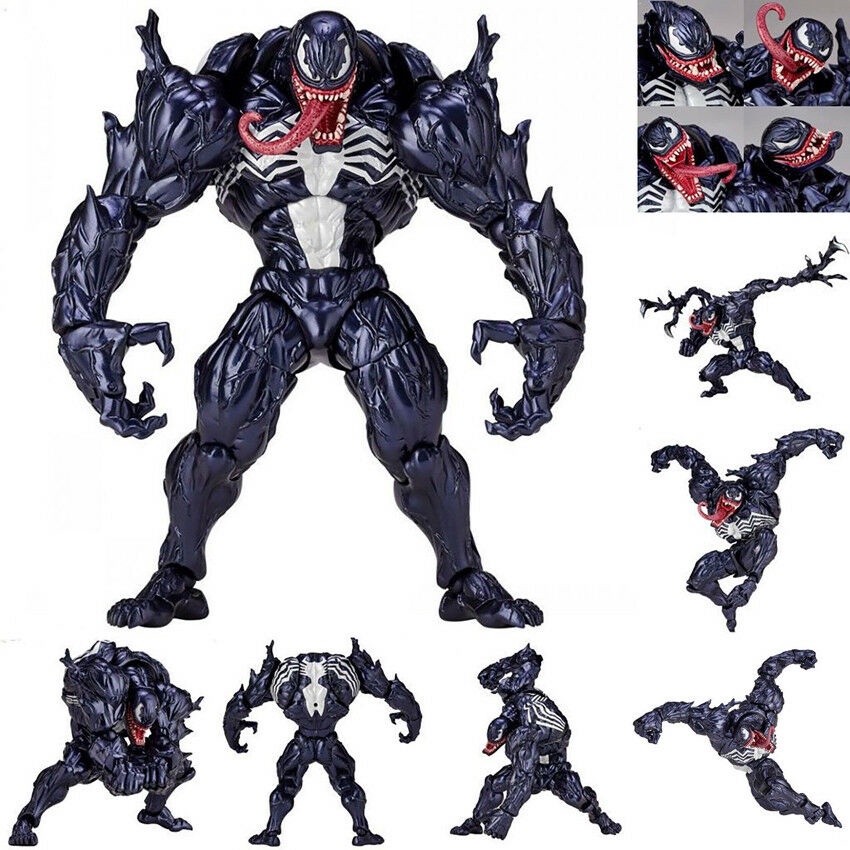 Mainan Action Figure Marvel Red Venom Carnage SpiderMan Revoltech Series No.008 Sendi Bergerak