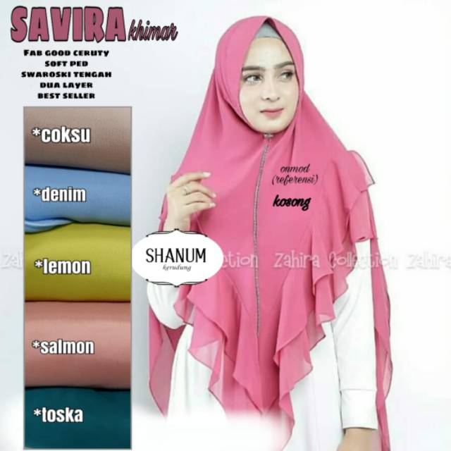 Real Picture By Shanum/Ready Jilbab New Savira Khimar/Solo Grosir Murah