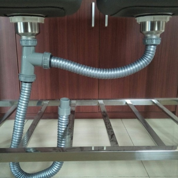 iNstansday- Selang pembuangan wastafel cuci piring 2 lobang/selang sink