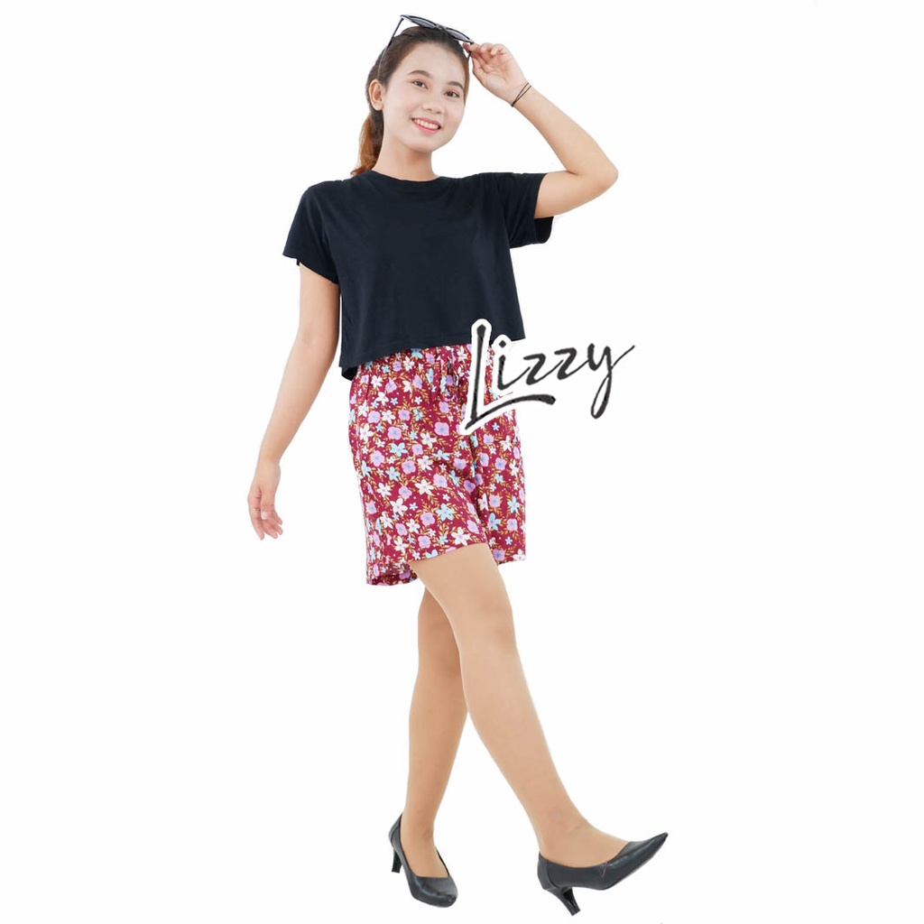 Lizzy - BASIC FLOWER SHORT PANTS RAYON PREMIUM