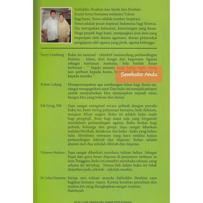 Dalam Sejarah Alkitab Tidak Ada Nabi Dari Arab. Saifuddin Ibrahim.