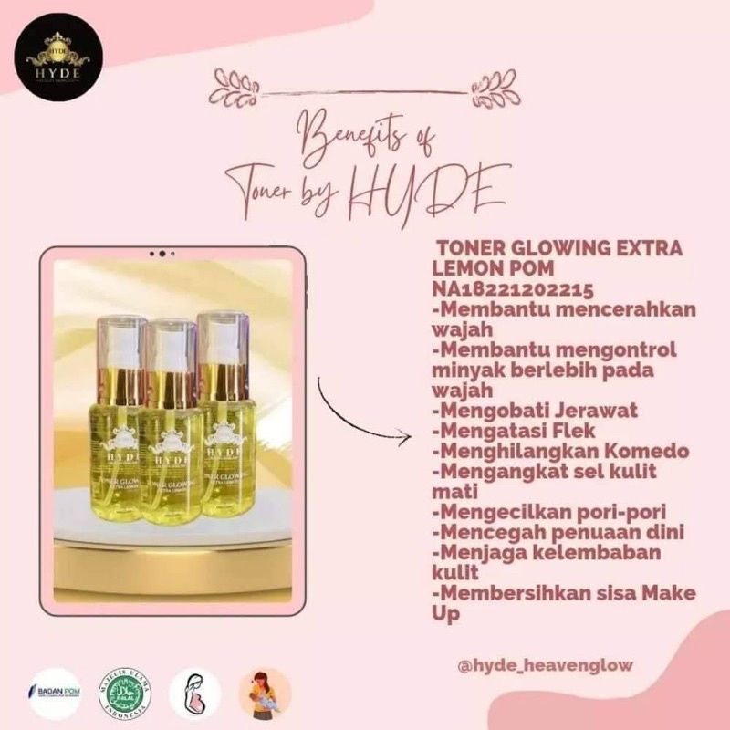 Toner Ekstra Glowing Hyde Beauty Skincare