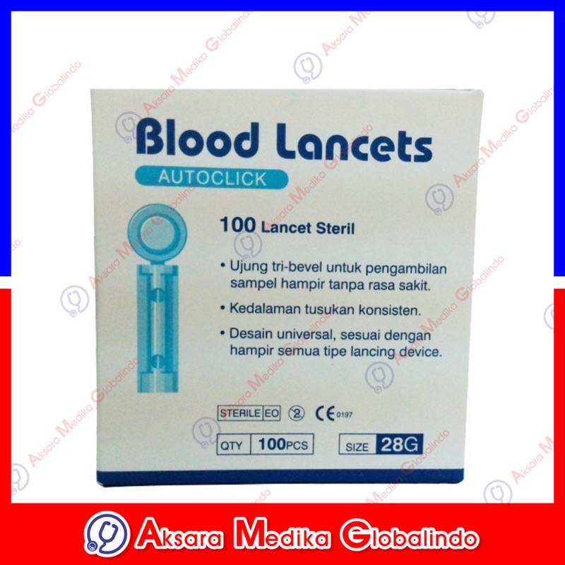 BLOOD LANCET 28G ONEMED BOX ISI 100PCS #AMG