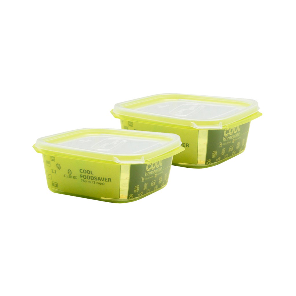 Tepak Kotak Makan Square Food Saver Lunch Box Bento Plastik Tempat Wadah Makanan Anti Bocor Serbaguna 750ml