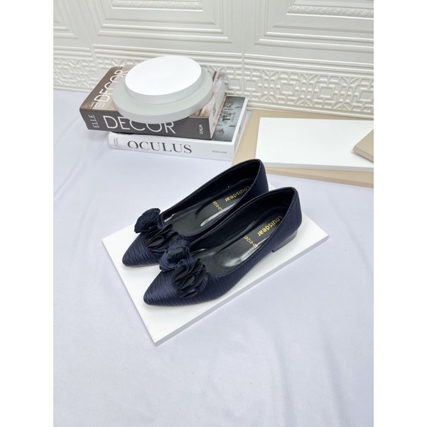 sepatu flat shoes wanita terbaru kekinian pesta LOUISDEAR sepatu flat heel 2 cm bahan satin B46