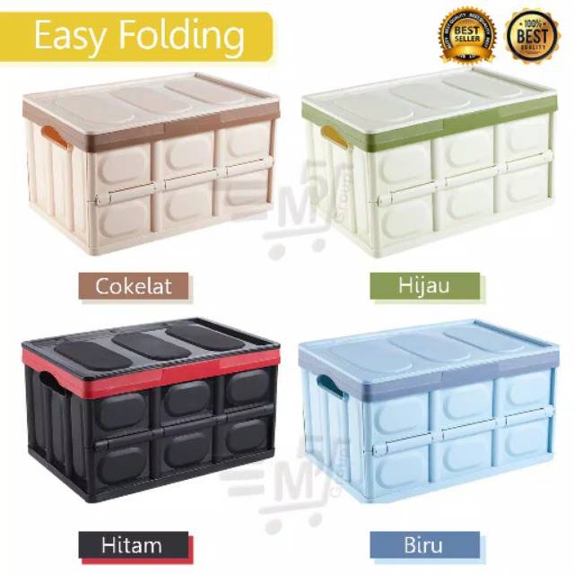 Box Container Lipat Ukuran S 39 x 25,5 x 21,5 Kotak Lipat Warna Keranjang Lipat Portable / Box Container Keranjang Kotak / Wadah Menyimpan Serbaguna