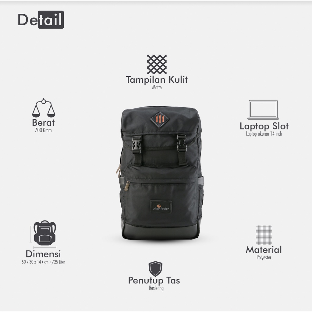 ROUTE BLACK |ManNeedMe x URBAN| Tas Ransel Pria Wanita Tas Backpack ORIGINAL