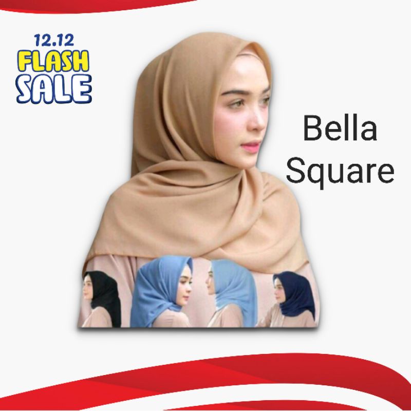 Hijab Kerudung Segiempat Bella Square Jilbab Bela  Polycotton