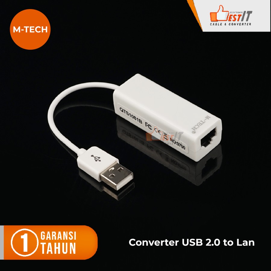 USB LAN Cable CARD ADAPTER / USB 2.0 to Ethernet Adapter RJ45 M-Tech