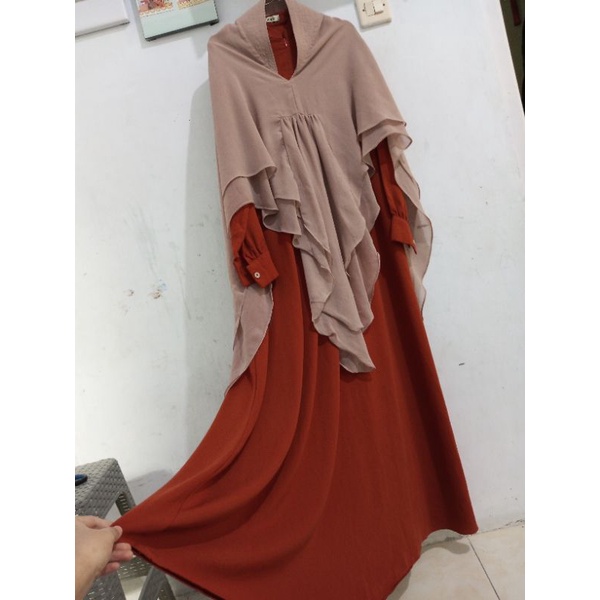 pl dress/gamis original dinara syari set Khimar/hijab branded premium preloved/second/bekas
