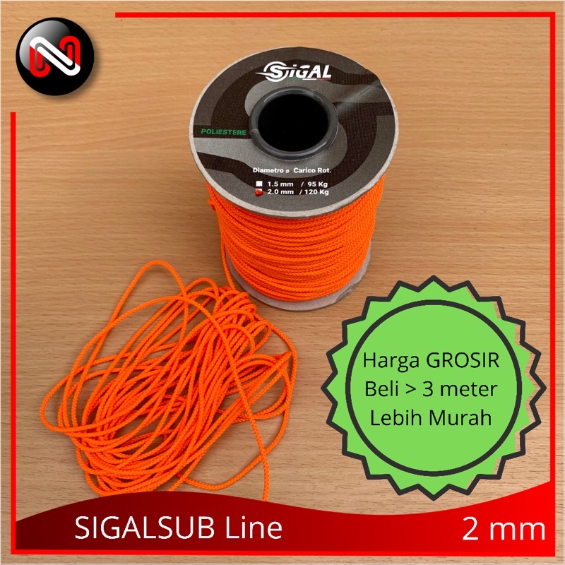 Tali speargun 2mm Sigalsub Polyester Line speargun 2 mm Sigalsub