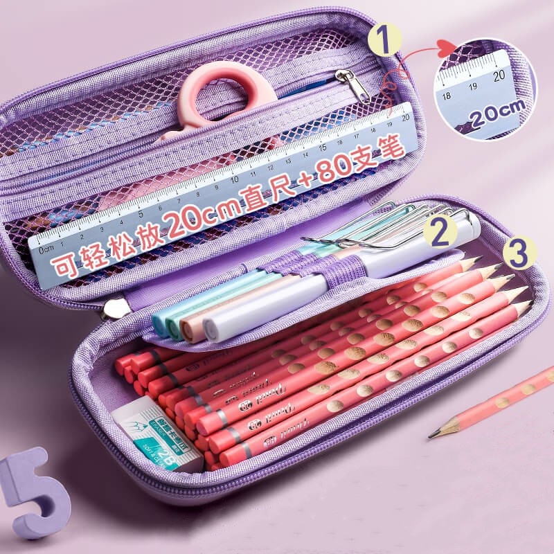 Kotak Pensil Tiga Lapis Motif Unicorn 3D Bahan EVA Kapasitas Besar Untuk Anak Sekolah