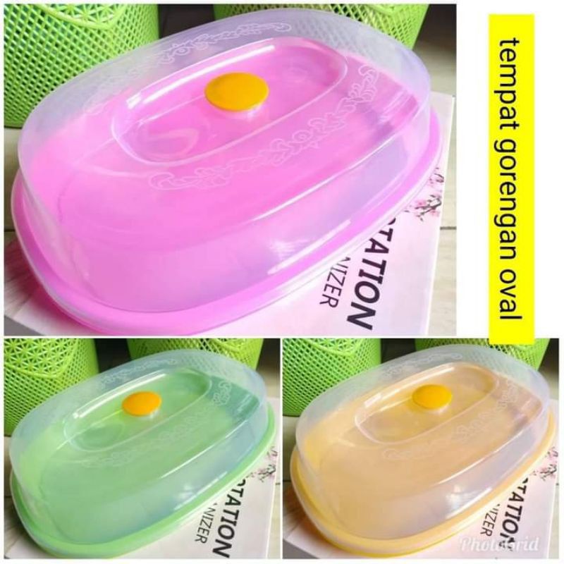 Tempat bolu/kue/ gorengan /oval /bulat  plus tutup