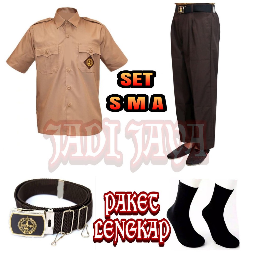 Set Seragam Pramuka SMA Laki-laki Celana Panjang Baju Pendek