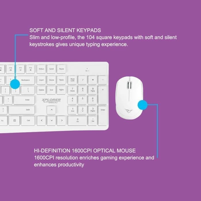 Keyboard Mouse Wireless Combo Alcatroz Xplorer Air 6600 (1600CPI)