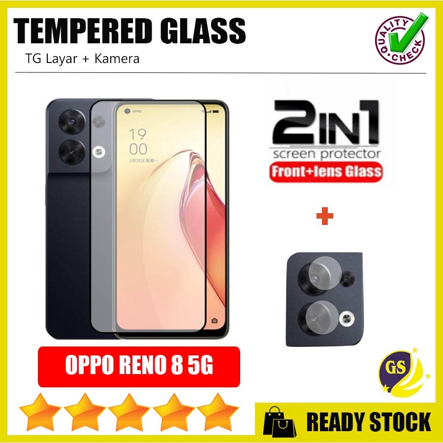 OPPO A57 4G A95 4G RENO 7 4G 7 5G RENO 8 8 4G 8 5G 8 PRO 8T 6 5G 5F 5 OPPO A54 A74 4G 5G  A76 / A96 Tempered Glass Camera TG Full Cover Layar