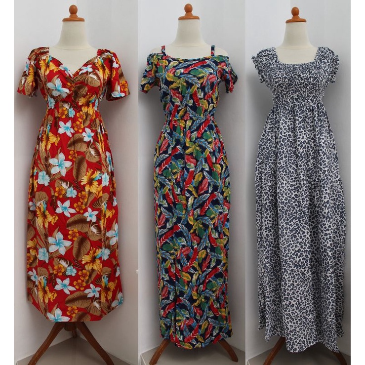Longdress katun rayon panjang sebetis/sematakaki pilih warna/motif daster/longdres cantik bagus sexy