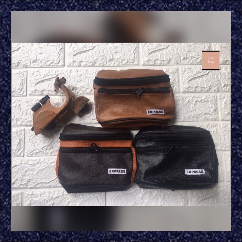 Waist Bag Cowok Express | Tas Pinggang Selempang Pria Motif Express Polos