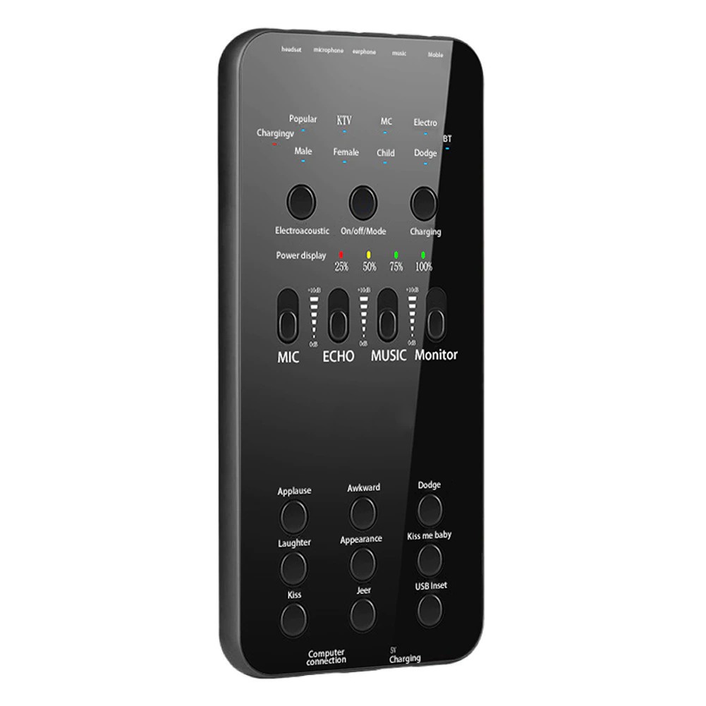 Soundcard E6 DOCOOLER Smartphone Live Broadcast Audio - Black