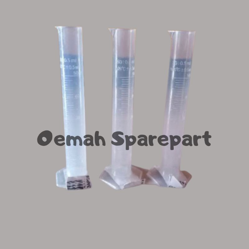 (COD) Gelas ukur gelas takar takaran oli samping 2 tak 50ml bahan plastik