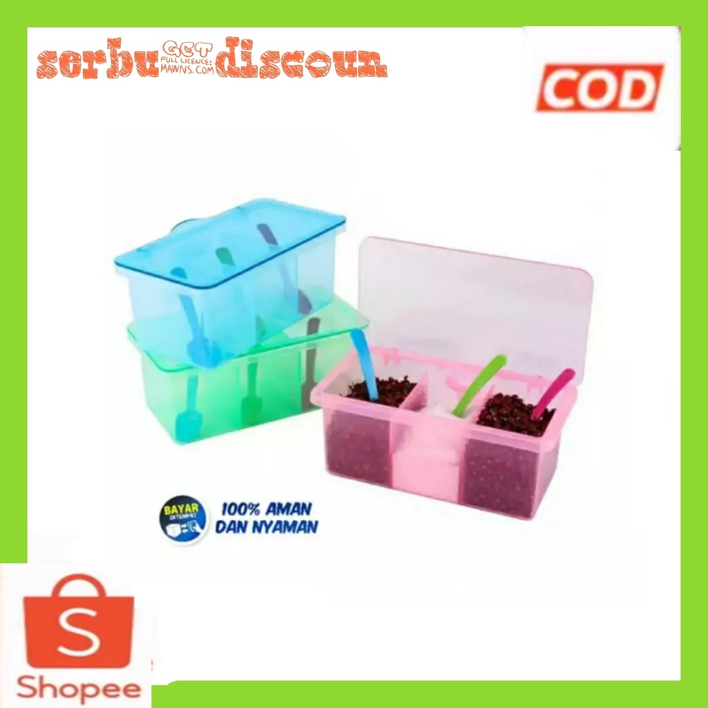 Tempat bumbu spice Box 3 in 1 / tempat bumbu serbaguna