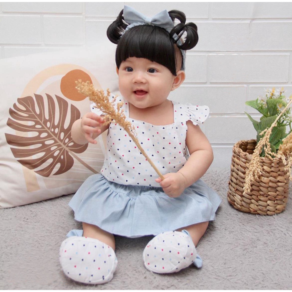 EUN JI / KOTAK bloomers suit Baju setelan Sepatu Bandana rok pergi lucu fashion anak Pakaian bayi perempuan cewek murah Terlaris polkadot GEMPITA AIKO / DALMI / FLORIDA / CORRY PAM SIENA