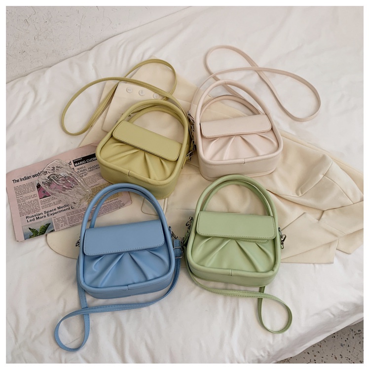 KOREAN CUTE MESSENGER BAG PASTEL COLOR / TAS SLING BAG FASHION LUCU / TAS SELEMPANG KOREA KULIT LEATHER / Hammock bag simple mini import