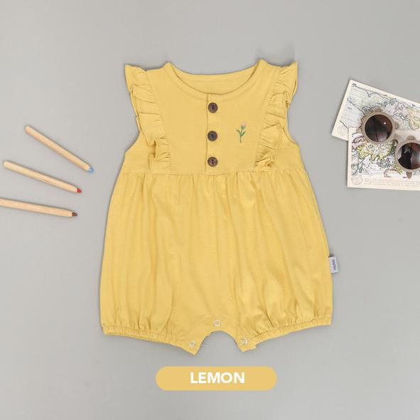 MOOI HANA ROMPER ROMPER BAYI JUMPSUIT FASHION ANAK BAYI PEREMPUAN 0-24 BULAN-LEMON / MOOI