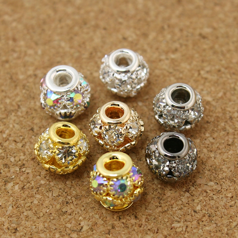 4pcs Manik-Manik Berlian Imitasi Ukuran 8x9mm Untuk Membuat Perhiasan Kalung Gelang Dan Anting